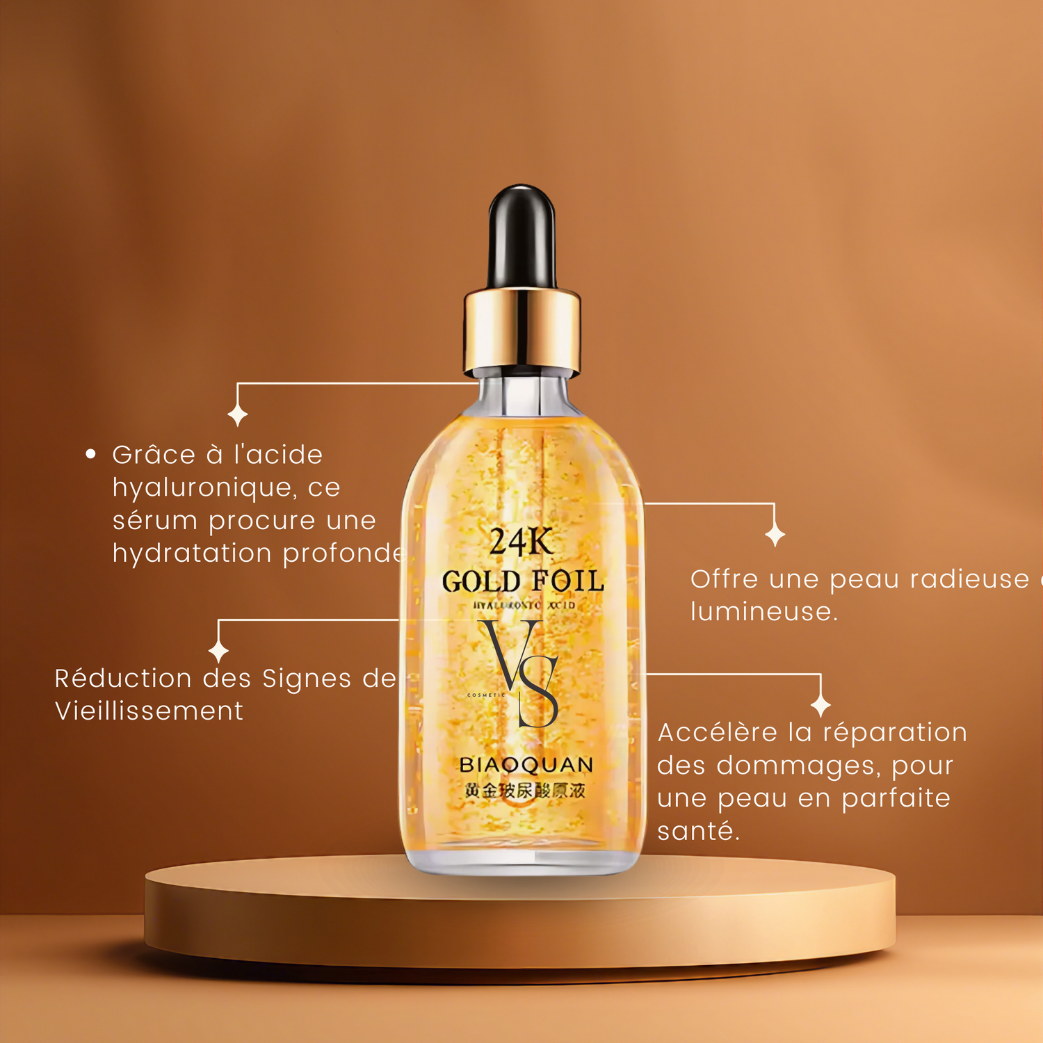 Sérum 24K Gold Foil – Éclat et Hydratation